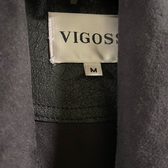 Vigoss Black Faux Suede Drape Asymmetrical Jacket Blazer - Picture 4 of 5